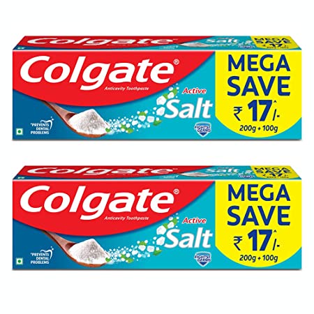 Colgate Active Salt Fights Gums Toothpaste 200gm + 100gm (Mega Save Rs. 17/-) (300gm)